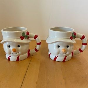 Jolly Holly by Lenox - Snowman Christmas Mugs  - HARD TO FIND THIS PATTERN Lot 2